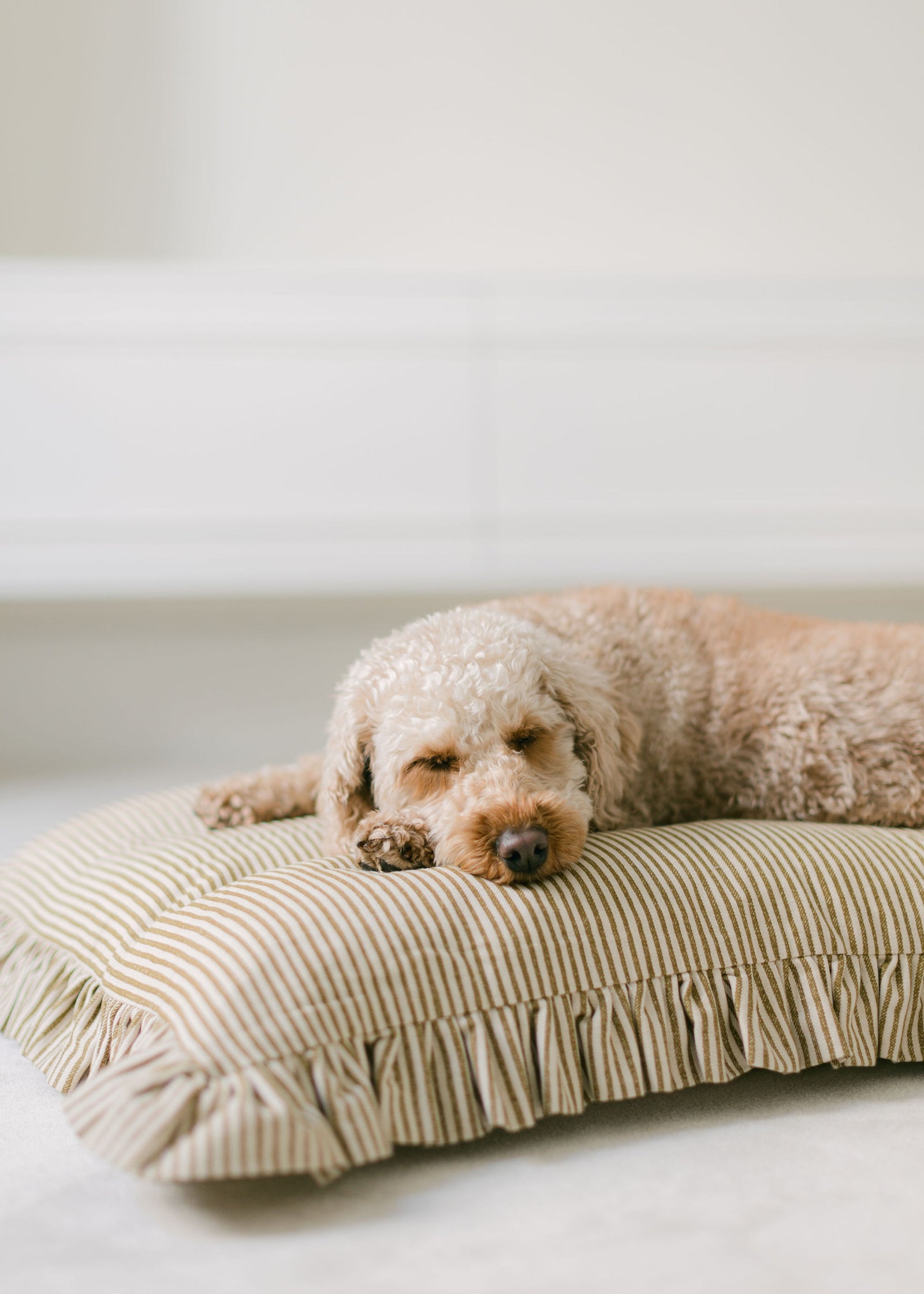 Limited Edition Luxury Handmade Fermoie Fabric Striped Dog Bed