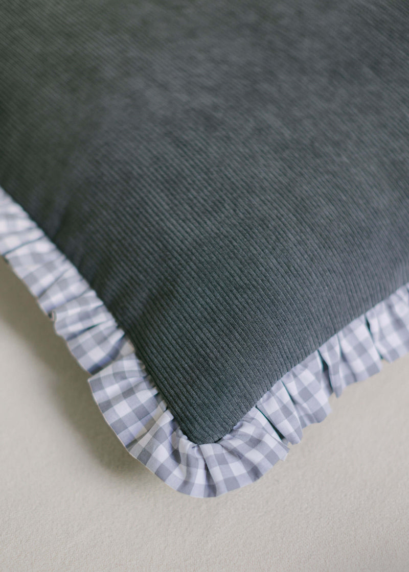 Palomas Products Grey Cord and Gingham Bed