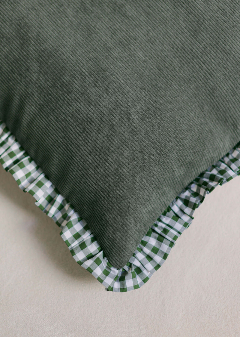 Palomas Products Green Cord and Gingham Bed